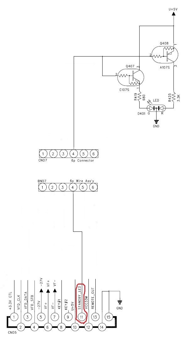 Front panel schematic